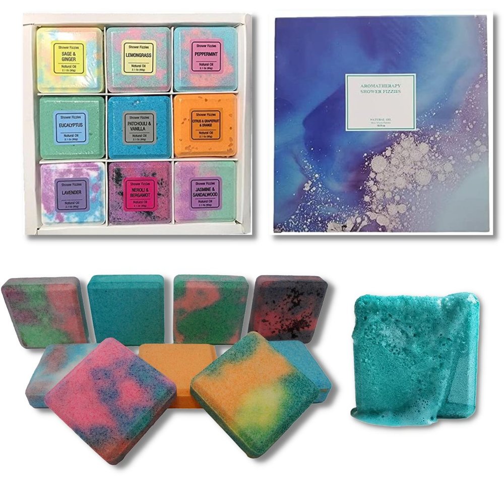 Aromatherapy Shower Steamers - Variety Pack Of 9 Shower Bombs with Essential Oil